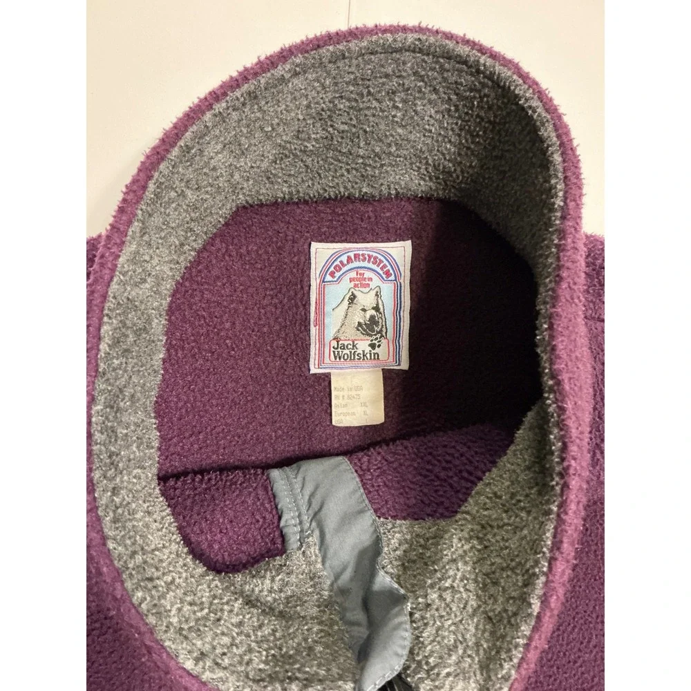 VTG USA Made Jack Wolfskin Polarsystem Fleece Jacket Purple‎ Full Zip Mens L